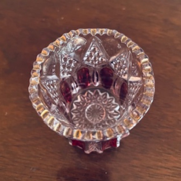 Vintage Ruby Red Glass Toothpick Holder, Vintage Pressed Glass, Vintage Glass - Picture 3 of 4
